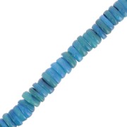 Perles rondelles Heishi nacre teintée 6 mm Turquoise x39 cm|raw }}