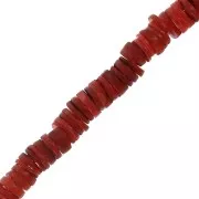Perles rondelles Heishi nacre teintée 6 mm Rouge x40 cm