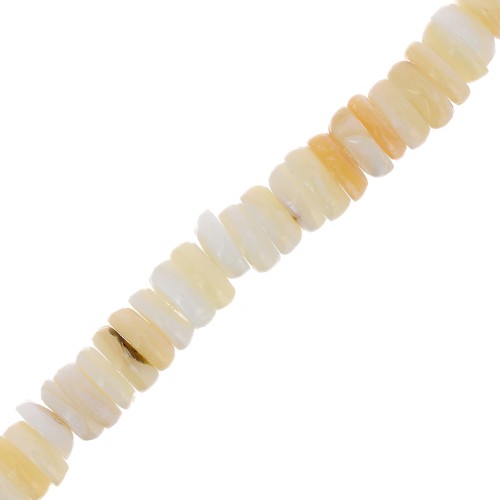 Perles rondelles Heishi nacre teintée 6 mm Beige x39cm