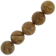 Perles rondes en pierre gemme 6 mm - Jaspe bois x15|raw }}