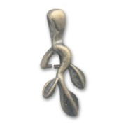 Bélière décor feuille 29 mm bronze x1|raw }}