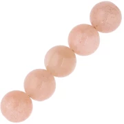 Perles rondes 6 mm pierre gemme Sun Stone - Pierre de soleil x15