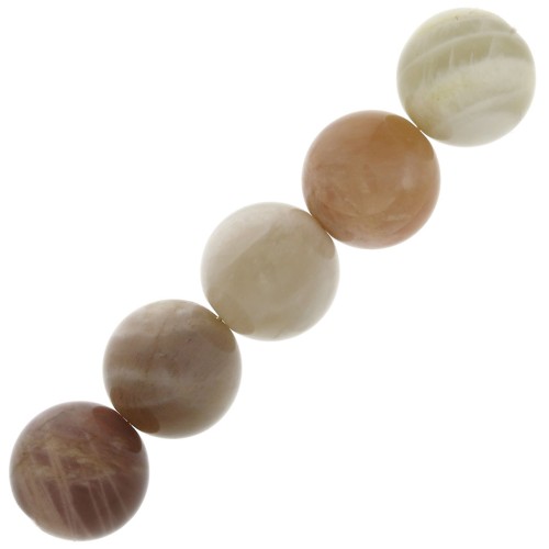 Perles rondes en pierre gemme 8 mm - Pierre de lune Mix Rose x10