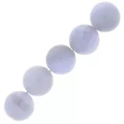 Perles rondes en pierre gemme 6 mm - Agate Bleue x15