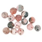 Perles rondes en pierre gemme 6 mm - Rhodochrosite x15