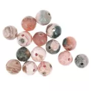 Perles rondes en pierre gemme 6 mm - Rhodochrosite x15