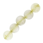 Perles rondes en pierre gemme 6 mm - Quartz rutile jaune x15|raw }}