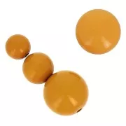 Assortiment 26 perles rondes 6-8-10 mm et 2 cabochons en résine opaque - Moutarde