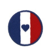 Ecusson Thermocollant 30 mm - Rond - Bleu blanc Rouge  x1