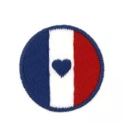 Ecusson Thermocollant 30 mm - Rond - Bleu blanc Rouge  x1