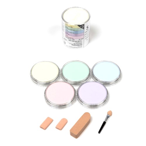 PanPastel -Set de 5 couleurs + outils - Pastels en godet - Teintes nuancées x1