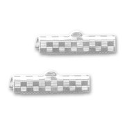 Embouts à serrer décorés 25 mm argenté x2