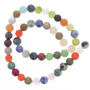 Assortiment de perles rondes 8 mm en pierre gemmes x38cm|raw }}