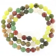 Assortiment de Perles rondes 6 mm en pierre gemmes x37cm