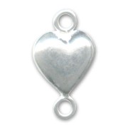 Intercalaire coeur 2 anneaux 14x8 mm en Argent 925 x1|raw }}