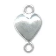 Intercalaire coeur 2 anneaux 14x8 mm en Argent 925 x1