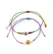 Perle ronde plate en métal 8 mm - Symbole coeur - Doré x1