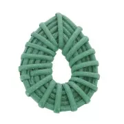 Pendentif goutte en bois tressé 45x35 mm - Veraman effet nacré x1