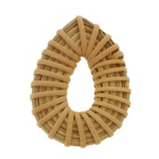 Pendentif goutte en bois tressé 45x35 mm - Naturel x1|raw }}
