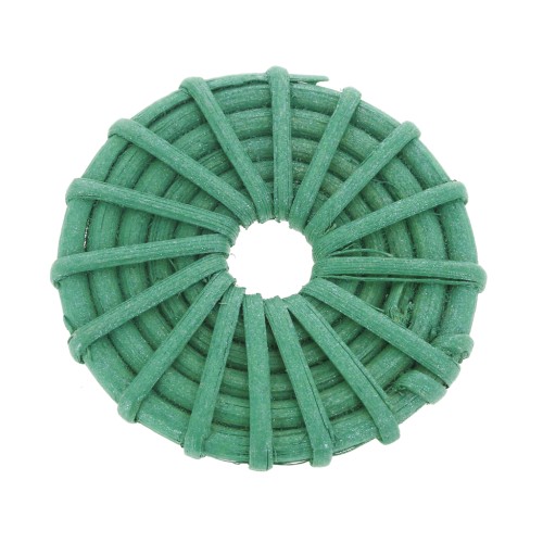 Pendentif rond - anneau en bois tressé 40 mm - Veraman effet nacré x1