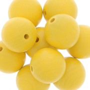 Perles rondes en bois 20 mm - Jaune x5|raw }}