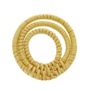 Pendentif 3 anneaux en bois tressé 42 mm - Jaune effet nacré x1
