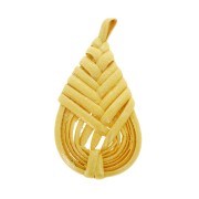 Pendentif goutte en bois tressé 47x23 mm - Jaune effet nacré x1|raw }}