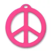 Pendentif Peace 42 mm Hot Pink x1