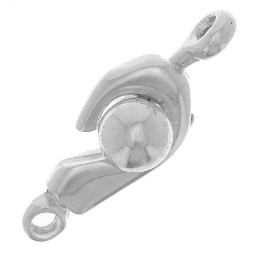 Fermoir crochet boule 21 mm argenté  x1