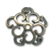 Coupelles motif fleur 15 mm bronze x4