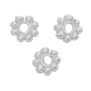Perles rondelles fleur 6 mm - Rhodié x10