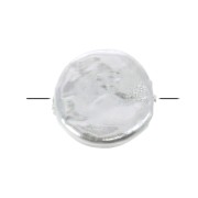 Perle palet rond - 12 mm - imitation perle d'eau douce - Blanc x1
