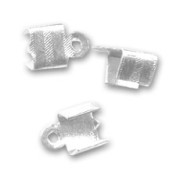Pince lacet plat 4 mm argenté  x6