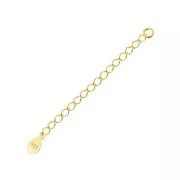 Chainette d'extension sequin goutte 55 mm en Argent 925 doré à l'or fin x10