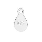 Breloque goutte 9x5 mm marquée 925 avec anneau ouvert - Argent 925 x1|raw }}