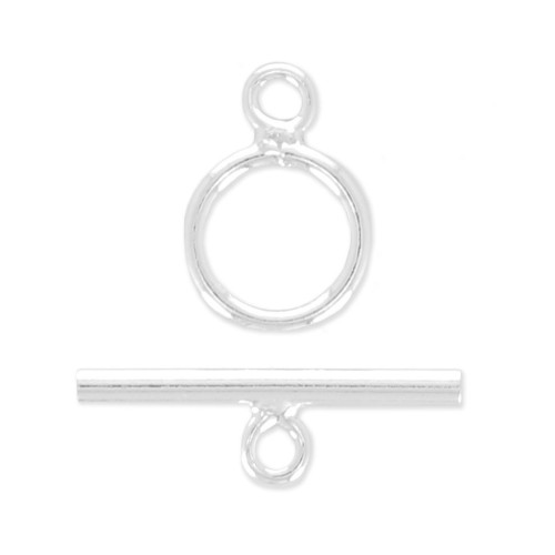 Fermoir T - Fabrication européenne - 10 mm en Argent 925 x10