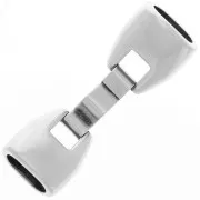 Fermoir 41x13 mm pour cuir Regaliz  - Placage Argent fin vieilli x1