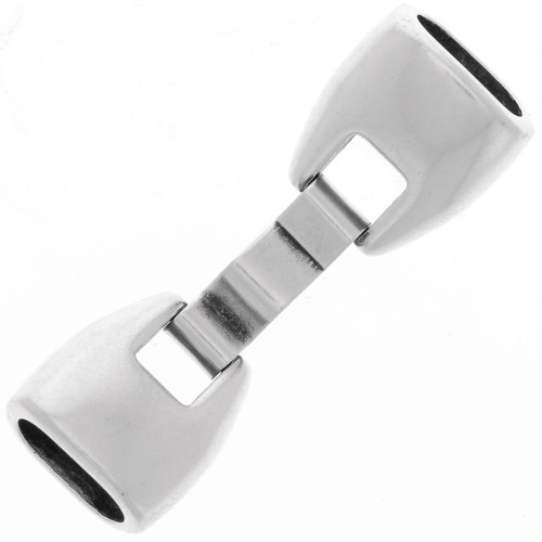 Fermoir 41x13 mm pour cuir Regaliz  - Placage Argent fin vieilli x1