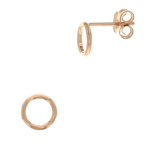 Boucles d'oreilles cercle évidé 7 mm en Rose Gold filled (or laminé) x2