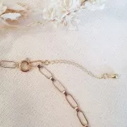 Chainette d'extension maille Rombo 50 mm - Plaqué Or 3 microns x1