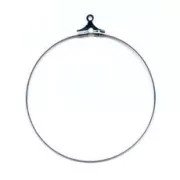 Supports boucles d'oreilles - Créoles 30 mm Placage argent finx2