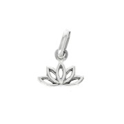Breloque fleur de lotus ajourée 10x11 mm avec anneau fermé en Argent 925 x1|raw }}
