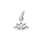 Breloque fleur de lotus ajourée 10x11 mm avec anneau fermé en Argent 925 x1