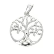 Pendentif rond 21x18 mm motif arbre de vie ajouré avec anneau fermé Argent 925 x1