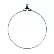 Supports boucles d'oreilles - Créoles 20 mm Placage argent finx2