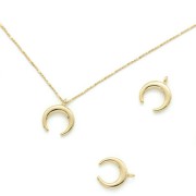 Breloque corne demi-lune 11x9 mm - Doré x1