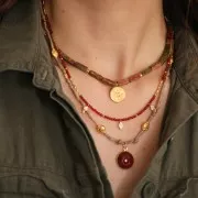 Breloque losange avec Oxydes de Zirconium 11x5 mm - Doré - Crystal x1