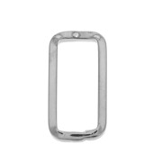 Pendentif rectangle arrondi évidé 24x12 mm - Rhodié x1|raw }}