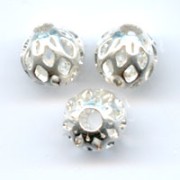 Boules filigranées  6 mm argenté x10|raw }}
