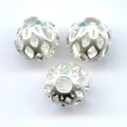 Boules filigranées  6 mm argenté x10